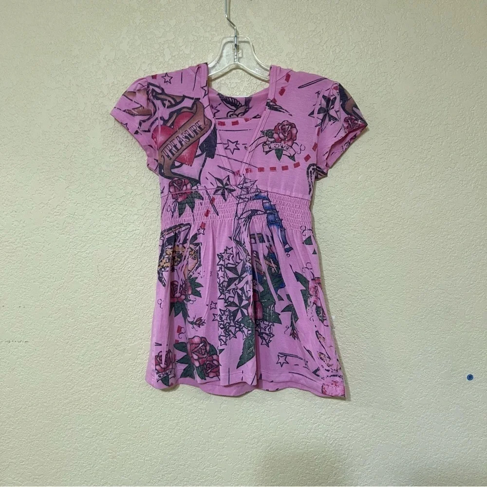 Lily Bleu girls Pink shirt with a hood size Large‎
